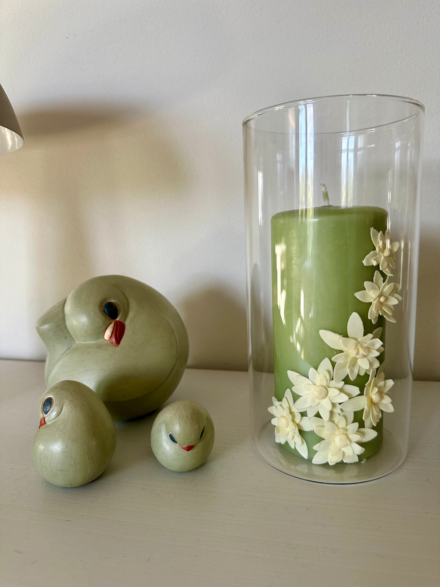 Blockljus med vaxblommor 50h brinntid