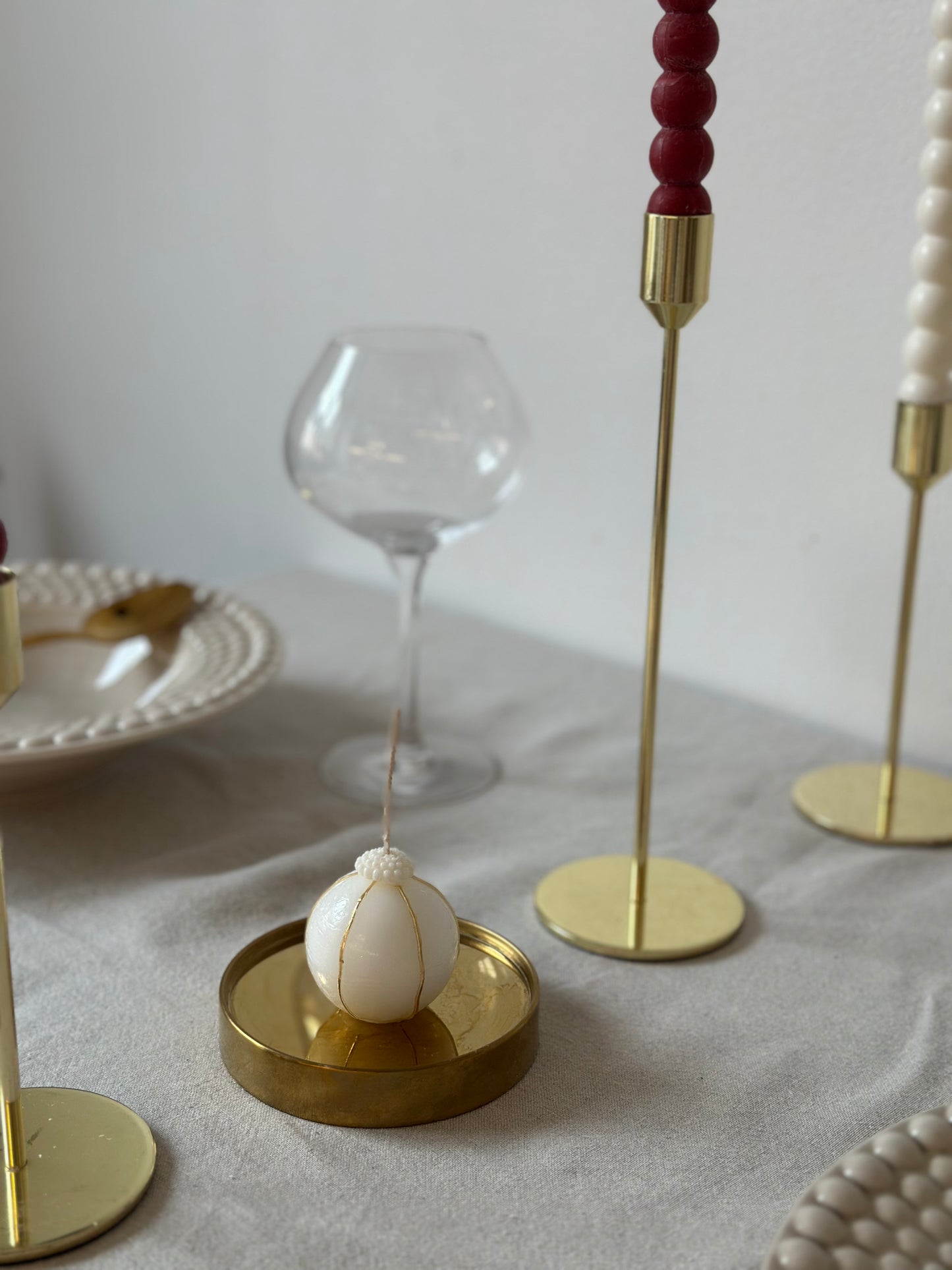 Guldvita julkulor ljus (2st)