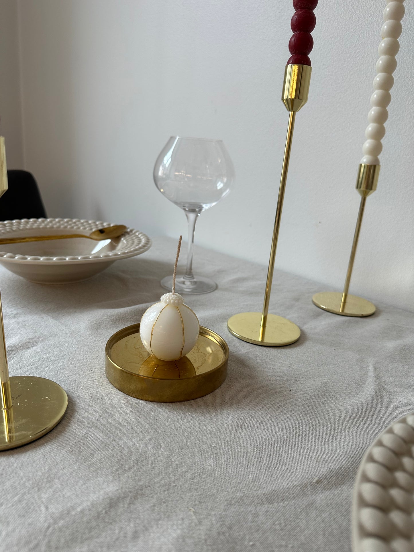 Guldvita julkulor ljus (2st)