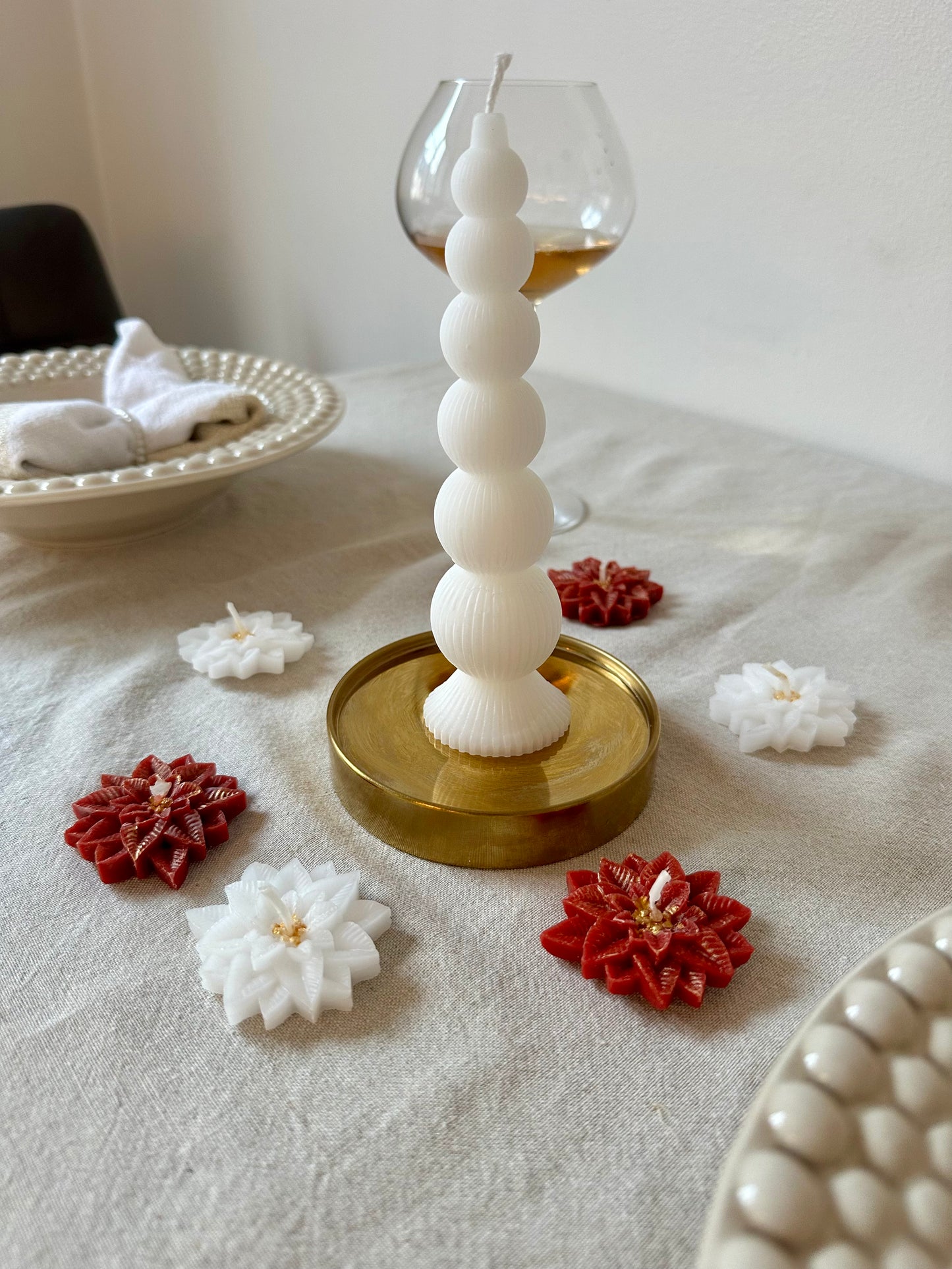 Julblomma värmeljus 3st