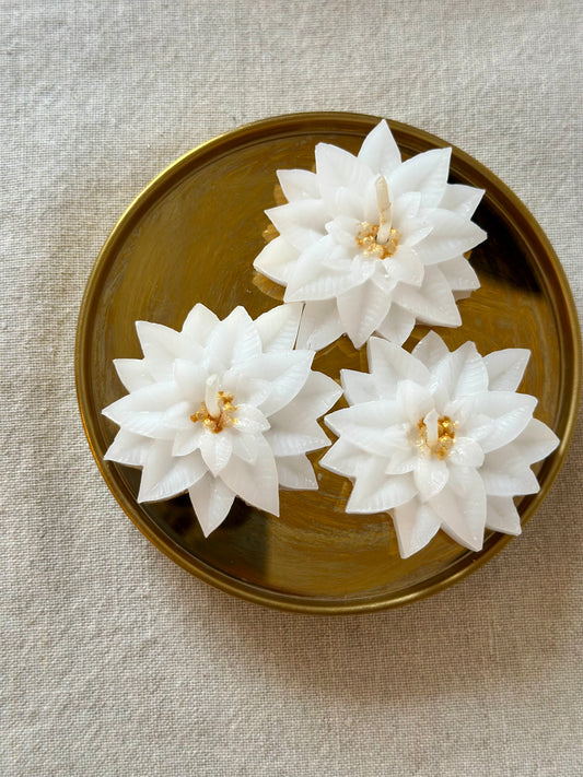 Julblomma värmeljus 3st