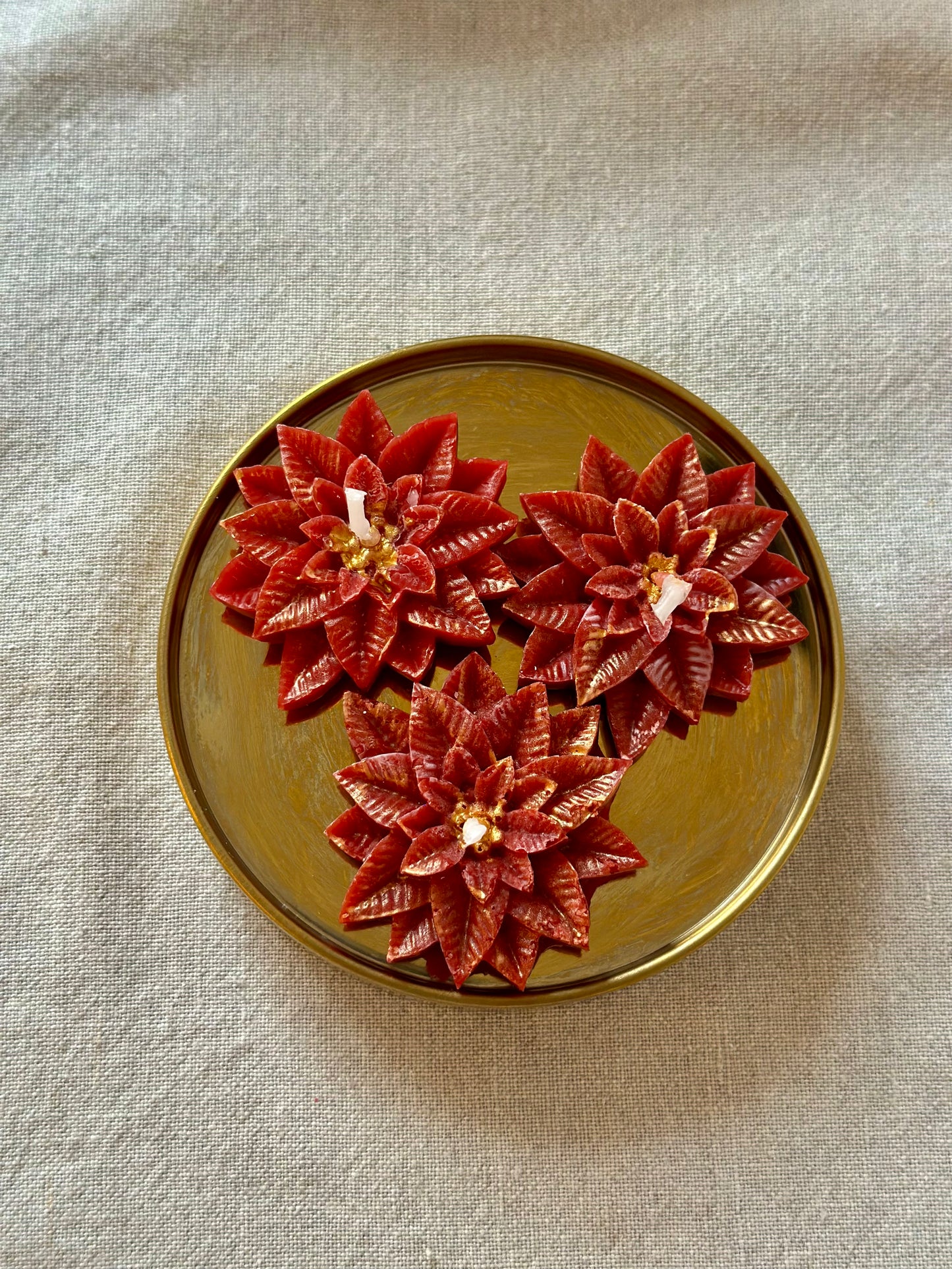 Julblomma värmeljus 3st