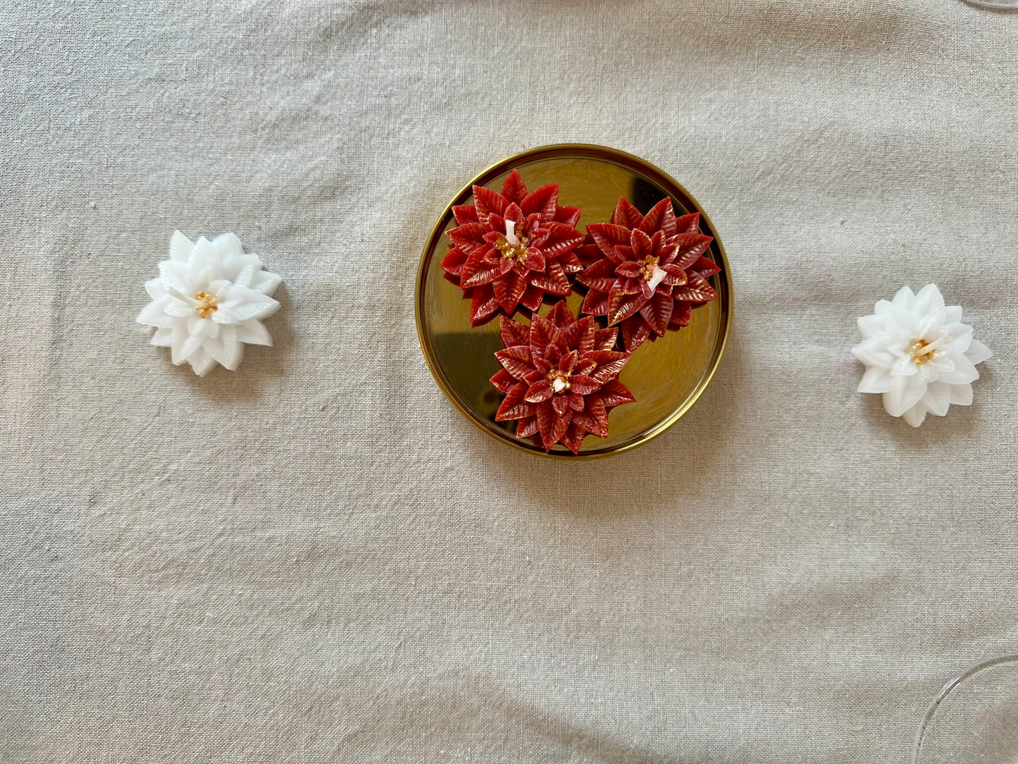 Julblomma värmeljus 3st