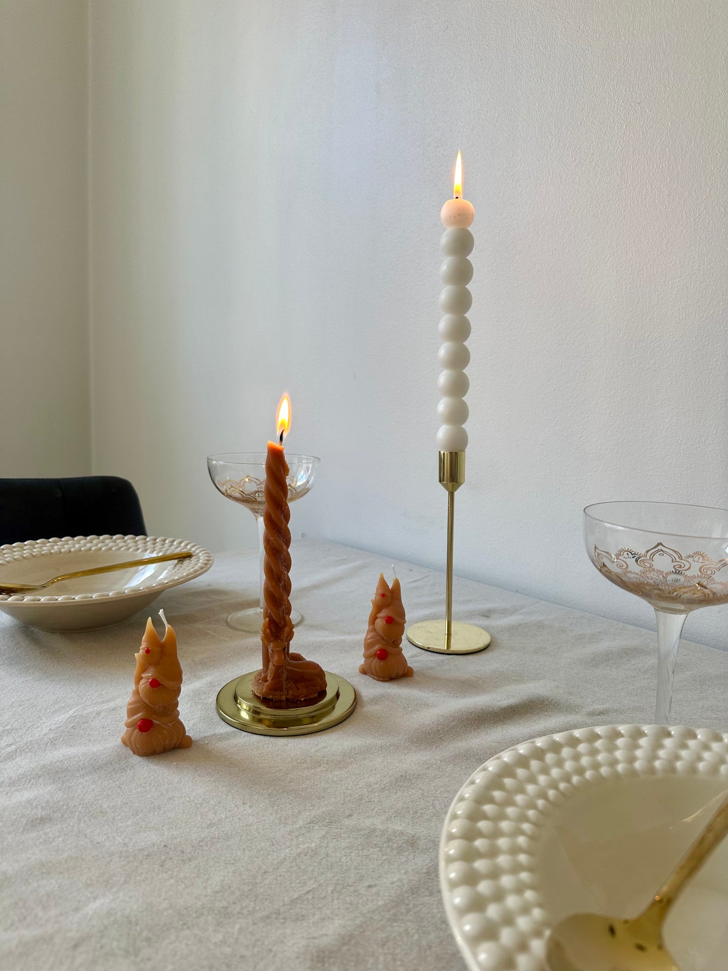 Bubbelformade höga ljus 2st